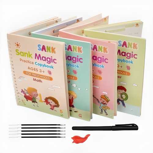 Sank Magic Practice Copybook (4 BOOKS,1 PEN,1 GRIP,10 REFILL)